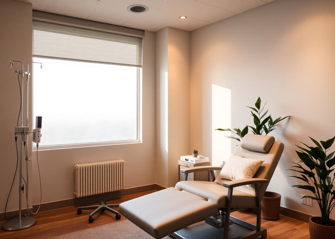 Calming private ketamine infusion suite